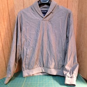 vtg POLO GOLF by Ralph Lauren - Shawl Collar Pullover Jacket Grey, Lined Size M